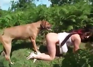 Nude zoophile is having sexual fun with a puppy