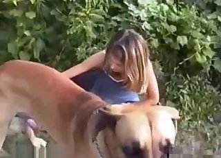 Unbelievable big dog and fully naked zoophile