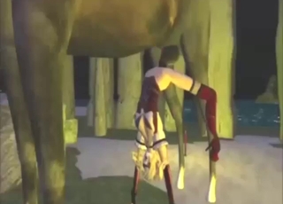 Harley Quinn horse fuck scene with real gape
