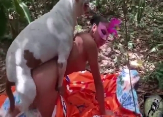 Bestiality sex scene with a whore who cums