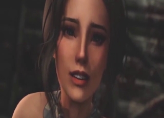 White stallion gaping brunette again and again